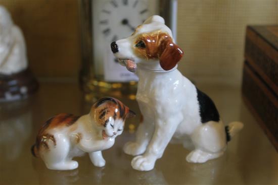 Two Royal Doulton figures of a cat and a terrier